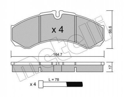 Комплект гальмівних колодок (дискових) Metelli 22-0212-3