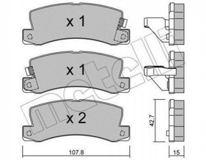 Комплект гальмівних колодок (дискових) Metelli 22-0161-0 (фото 1)