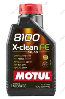 Масло моторное 100% синтетическое д/авто MOTUL 8100 X-Clean FE 5W30 1L Motul 814101