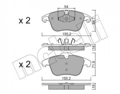 Комплект гальмівних колодок (дискових) Metelli 22-0675-7