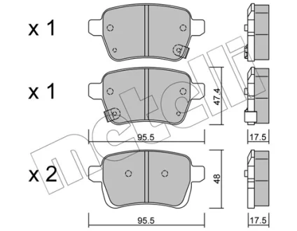 Комплект гальмівних колодок (дискових) Metelli 22-1012-0