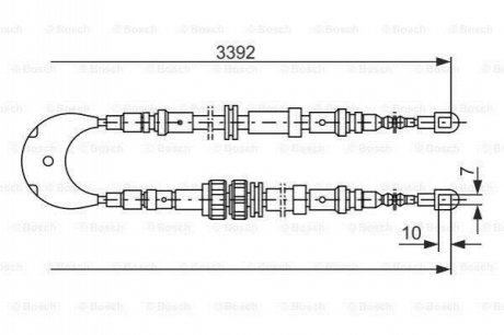 FORD трос ручного гальма задн. Sierra 89- BOSCH 1987477229