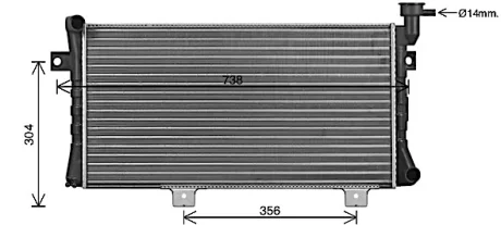 Радіатор охолодження 21214 (інж) алюм (пр-во NISSENS) AVA AVA COOLING LA2024