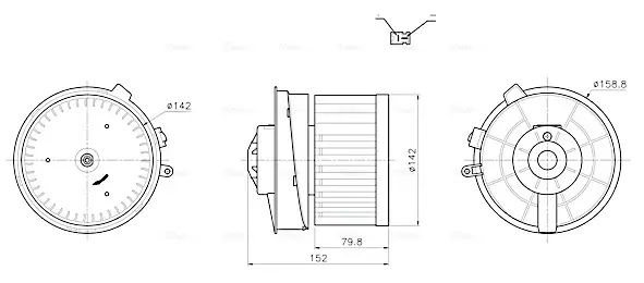 Вентилятор обігрівача салону Nissan Qashqai J10 (07-) AVA AVA COOLING DN8486 (фото 1)