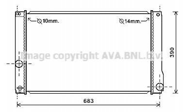 Радіатор, Система охолодження двигуна AVA COOLING TO2608