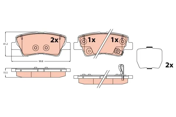 Гальмівні колодки дискові HYUNDAI/KIA Tucson/Sportage \'\'R \'\'15-20 TRW GDB2309 (фото 1)