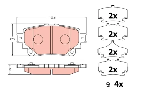 Гальмівні колодки дискові TOYOTA RAV4 \'\'R \'\'18>> TRW GDB2343