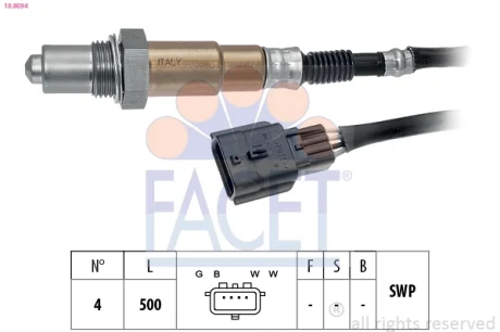 Датчик кисню Captur 0.9 Tce, 1.2 Tce (13-) (10.8094) Facet FACET 108094