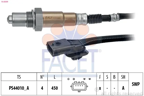 Датчик кисню (лямда-зонд) Renault Duster (11-) 1.6i, 2.0i (10.8309) Facet FACET 108309 (фото 1)