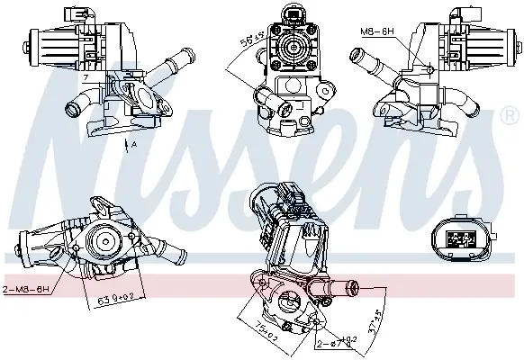 CITROEN Клапан системи рециркуляції ВГ (клапан EGR) Jumper 2.2HDI 11-, Ford Ranger, Transit 2.2TDCi 11-, Land Rover Defender, Peugeot Boxer NISSENS 98238 (фото 1)