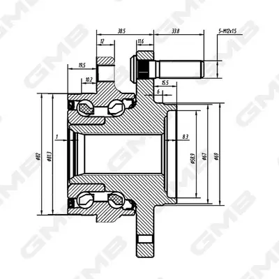Ступиця колеса переднього Hyundai i30 07-/11-/ Kia Ceed GMB GH34880 (фото 1)