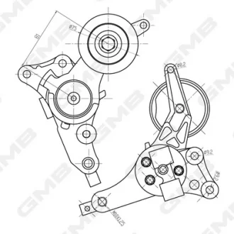 Ролік натяжний ременя генератора Toyota Hilux/Hiace/Fortuner/Land Cruiser Prado 150 GMB GAT30050