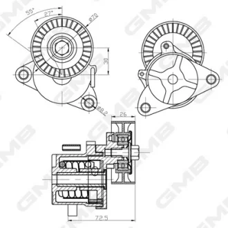 Ролік натяжний ременя генератора Opel/Chevrolet/Saab GMB GAT31480