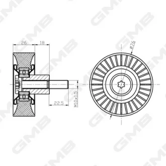 Ролік ременя ГРМ Audi A6/A8/Q7 (3.2 FSI/4.2 FSI (EA837) GMB GTC0440