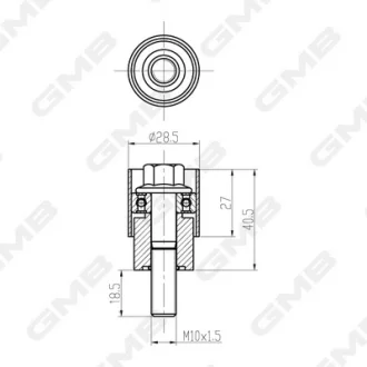 Ролік ременя ГРМ Great Wall Hover/Wingle (2.4 gasoline 4G64 / 4G69 (Mitsubishi-based)) GMB GTC1390