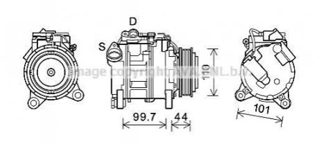 AVA BMW Компресор кондиціонера 1 (F20), 1 (F21), 3 (E90), 3 (F30, F80), 3 Gran Turismo (F34), 3 Touring (E91), 3 Touring (F31), 3 (E92) AVA COOLING BWAK493