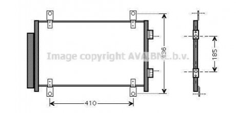 AVA CITROEN Радіатор кондиціонера (конденсатор) з осушувачем Jumper, Fiat Ducato, Peugeot 2.0/2.8HDI 02- AVA COOLING FTA5351D