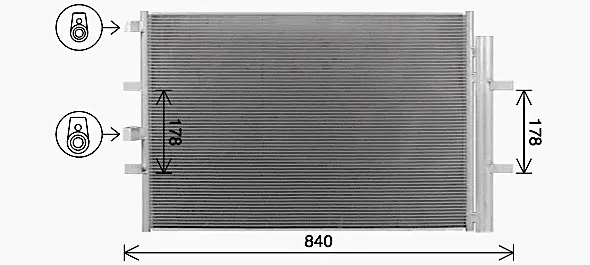 AVA FORD Радіатор кондиціонера (конденсатор) з осушувачем Tourneo Custom,Transit Custom 12- AVA COOLING FD5675D (фото 1)