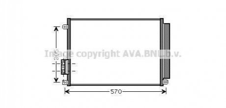 AVA FIAT Радіатор кондиціонера (конденсатор) з осушувачем 500, Panda 12-, Ford Ka, Lancia AVA COOLING FT5347D