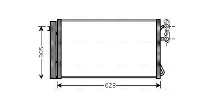 Радіатор кондиціонера BMW 1 E87 (03-), 3 E90 (04-), X1 E84 (10-), X3 F25 (10-) AVA AVA COOLING BWA5296D
