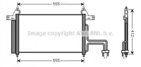 AVA FIAT Радіатор кондиціонера (конденсатор) з осушувачем Stilo 01- AVA COOLING FT5253D
