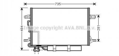 AVA DB Радіатор кондиціонера (конденсатор) з осушувачем W211 02- AVA COOLING MSA5307D