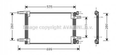 AVA FIAT Радіатор кондиціонера (конденсатор) 1.2/1.9D 01- AVA COOLING FT5248