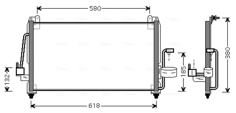 AVA DAEWOO Радіатор кондиціонера (конденсатор) Nubira 99- AVA COOLING DW5040
