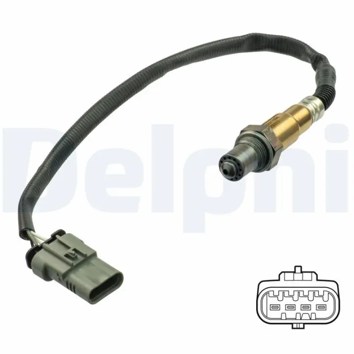 Лямбда-зонд (кількість дротів 4, 338мм) MG HS, ZS OPEL ADAM, ASTRA K, CORSA E, INSIGNIA B, INSIGNIA B COUNTRY, INSIGNIA B GRAND SPORT, KARL, MOKKA / MOKKA X 1.0-1.5 07.14- Delphi ES21094-12B1 (фото 1)
