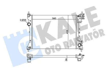 Радіатор охолодження двигуна Fiat Doblo (09-)/Opel Combo (12-) 1.4i KALE OTO RADYATOR Kale oto radyator 363070