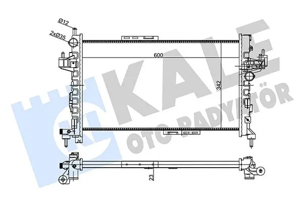 KALE OPEL радіатор охолодження Combo Tour, Corsa C 1.3CDTi 03- Kale oto radyator 356875 (фото 1)