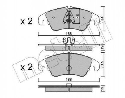 Комплект гальмівних колодок (дискових) Metelli 22-0775-4 (фото 1)