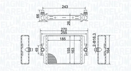 BMW Радіатор охолодження двиг. 3 (F30), 3 Gran Turismo (F34), 4 (F33, F83), 4 (F32, F82) MAGNETI MARELLI 350213202500
