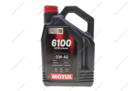 Масло моторное Technosynthese д/авто MOTUL 6100 Syn-clean 5W40 4L Motul 854350