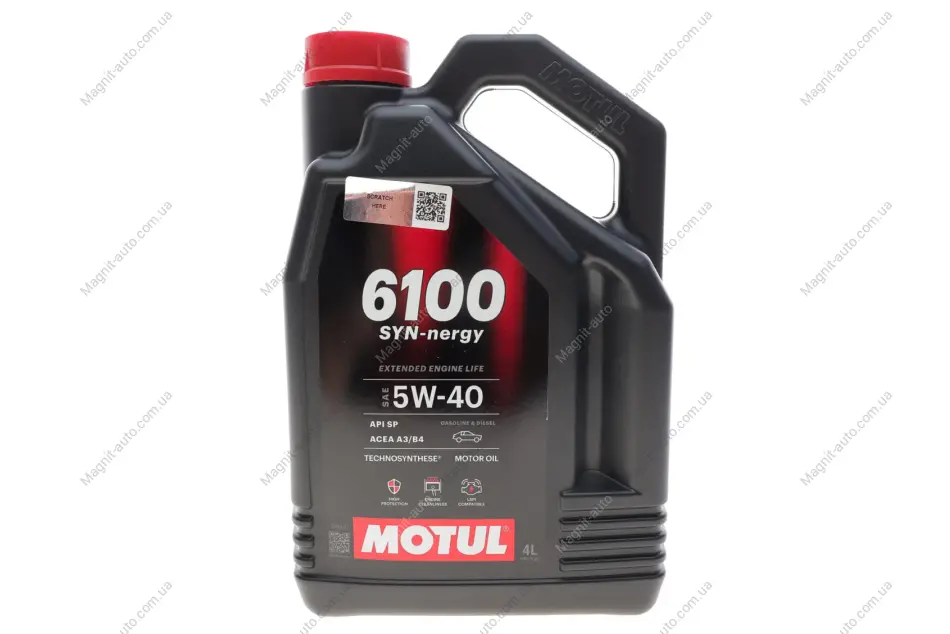 Масло моторное Technosynthese д/авто 6100 Syn-nergy SAE 5W40 (4L) Motul 368450 (фото 1)
