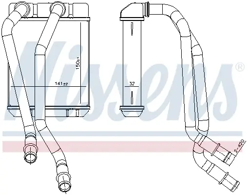 Радіатор пічки DUSTER (HS_)/LODGY (JS_)/LOGAN I (LS_) 1.4-2.0 08- NISSENS 707303 (фото 1)