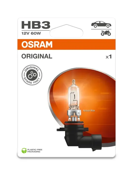 Лампа фарна HB3 12V 60W P20d 1шт.blister eco-упаковка (вир-во) OSRAM 9005-1BL (фото 1)