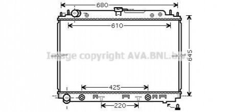 Радиатор охлаждения двигателя Nissan Pathfinder Navarra (06-) 2,5d AT AVA COOLING DNA2297