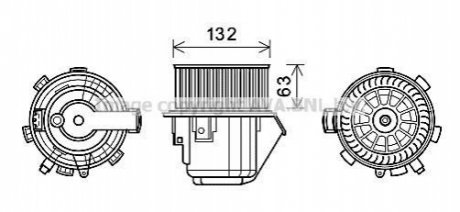 Вентилятор отопителя салона Peugeot 407 (04-), Citroen C5 (08-) AVA AVA COOLING CN8298