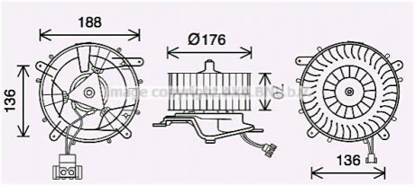 Вентилятор отопителя салона Mercedes-Benz S-class (W220) (98-05) AVA AVA COOLING MS8689