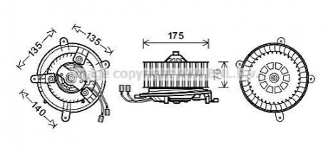 Вентилятор отопителя салона MB E-class (W210) (95-03) AVA AVA COOLING MS8610