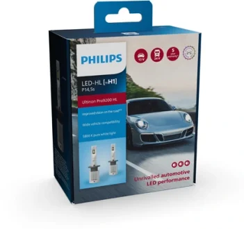 Комплект автоламп Philips LED H1 11258 U92 12/24V 13W Ultinon Pro9200 +400% X2 (шт.) PHILIPS 11258U92X2