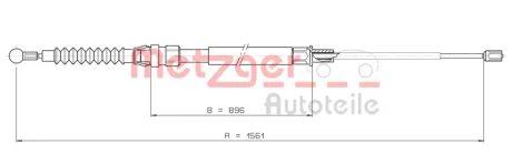 Трос ручного гальма METZGER 10.7627