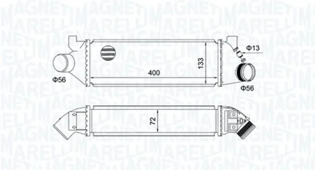 FORD Інтеркулер TRANSIT 2.0 D 04- MAGNETI MARELLI 351319204950