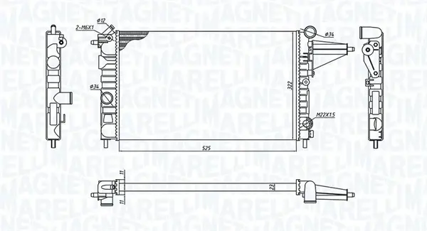 Радіатор OPEL VECTRA A 1.6 MAGNETI MARELLI 350213189100 (фото 1)