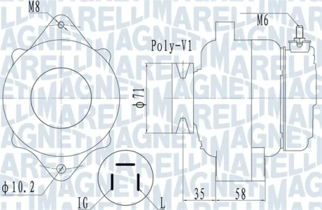 Генератор VW Bora 00- MAGNETI MARELLI 063731120010