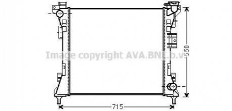 AVA CHRYSLER Радіатор системи охолодження двигуна GRAND VOYAGER V 3.3, 3.6, 3.8 07-, DODGE, LANCIA, VW AVA COOLING CR2104