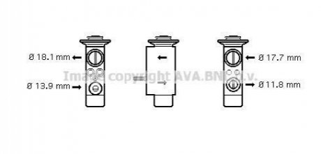 AVA BMW Розширювальний клапан сист. кондиціювання 5 (E60), 5 Touring (E61), 6 (E63) AVA COOLING BW1238