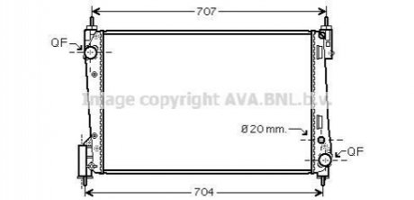 AVA OPEL Радіатор сист. охолодження двиг. Corsa D, Fiat Grande Punto 1.3d 06- AVA COOLING FTA2311