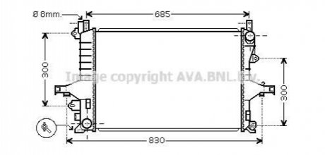 AVA VOLVO Радіатор сист. охолодження двигуна S60 2.0, 2.4 00-, S80 2.0 98- AVA COOLING VOA2114